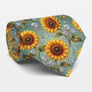 Corbata Vestir Casual   Girasoles y Diamantes