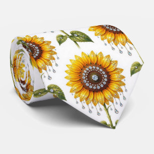 Corbata Vestir Casual Girasoles y Diamantes