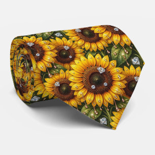 Corbata Vestir Casual Girasoles y Diamantes