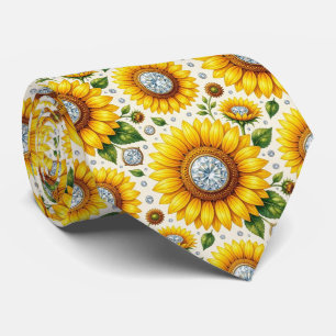 Corbata Vestir Casual   Girasoles y Diamantes