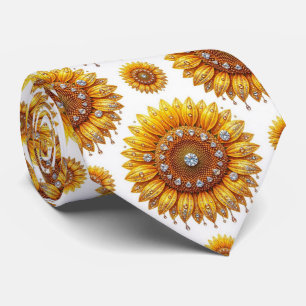 Corbata Vestir Casual Girasoles y Diamantes