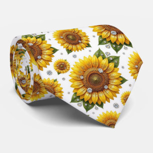 Corbata Vestir Casual Girasoles y Diamantes