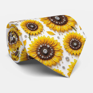 Corbata Vestir Casual   Girasoles y Diamantes