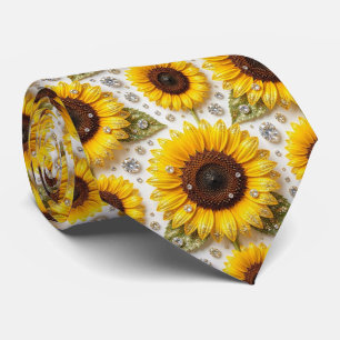 Corbata Vestir Casual Girasoles y Diamantes