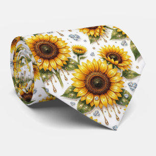 Corbata Vestir Casual   Girasoles y Diamantes