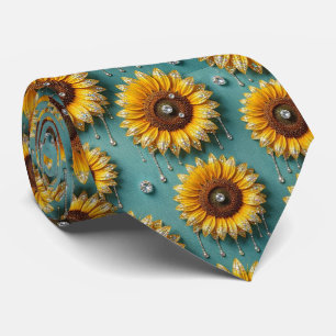 Corbata Vestir Casual   Girasoles y Diamantes