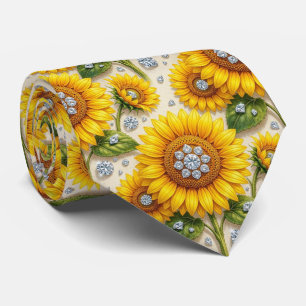 Corbata Vestir Casual   Girasoles y Diamantes