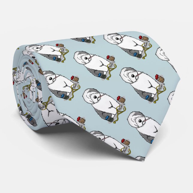 Corbata Veterinario Oveja Inglés Gray 1 Cute Vet (Enrollado)