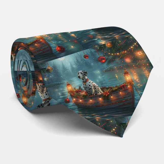 Corbata Viaje Festivo de Navidad Dálmata (Enrollado)