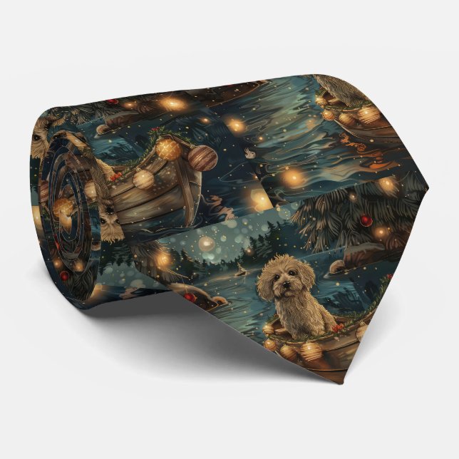 Corbata Viaje Festivo de Navidad Havanés (Enrollado)