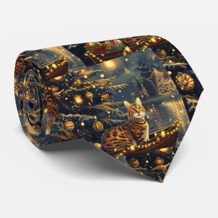 Corbata Viaje festivo para Navidades de gatos de Bengala