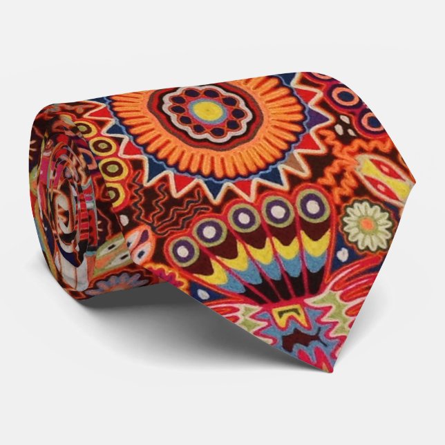 Corbata Viaje tribal maya mexicano de Boho del arte de (Enrollado)