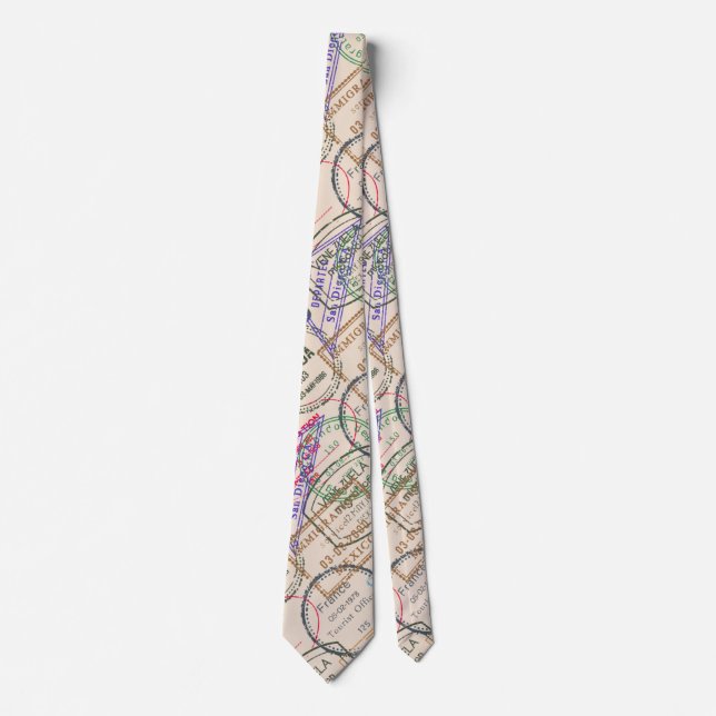 Corbata Viajes de sellos de pasaporte (Anverso)