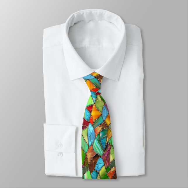 Corbata Vibraciones divertidas de vidrio emplomado (Atado)