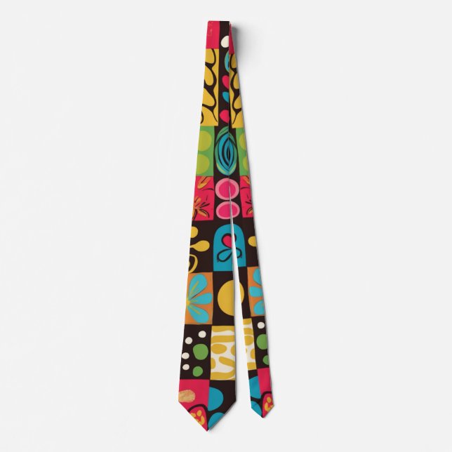 Corbata Vibraciones Retro de los 70 Groovy Patrón  (Anverso)