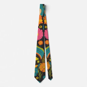 Corbata Vibraciones Retro de los 70 Groovy Patrón