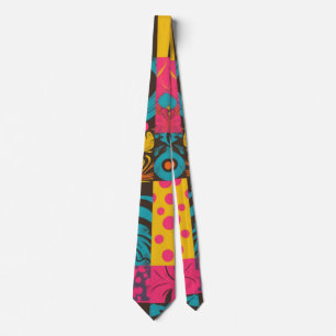 Corbata Vibraciones Retro de los 70 Groovy Patrón