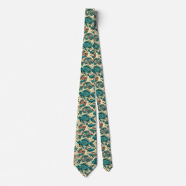 Corbata Vibrant Fish Pattern Colorful 