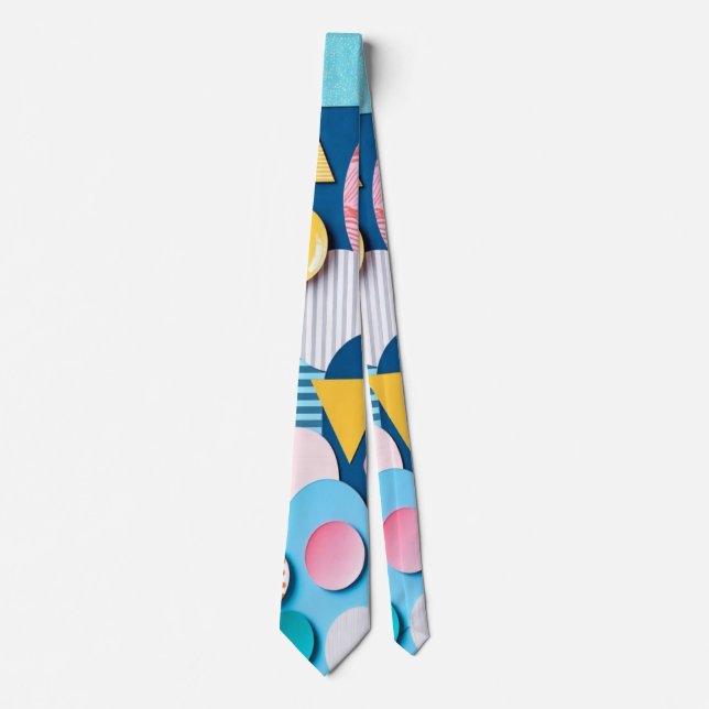 Corbata Vibrant Geometric Pop Art Pattern (Anverso)