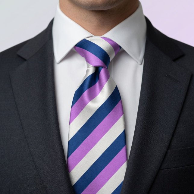 Corbata Vibrant Lavender Purple Gradient Striped  (Subido por el creador)