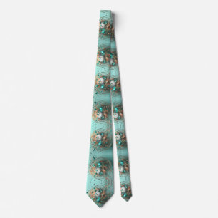 Corbata Vibrante pintura Verde azulada de oro de metal dor