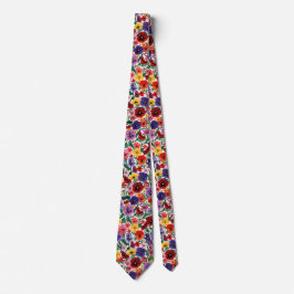 Corbata Vibrantes pensamientos de primavera patrón de jard