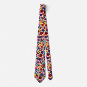 Corbata Vibrantes pensamientos de primavera patrón de jard