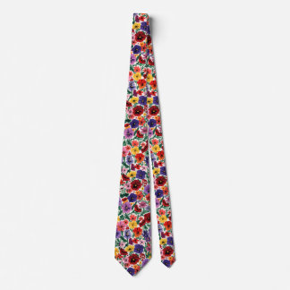 Corbata Vibrantes pensamientos de primavera patrón de jard
