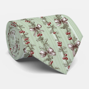 Corbata Vid y cinta de bayas vintage y raya botánica (2)