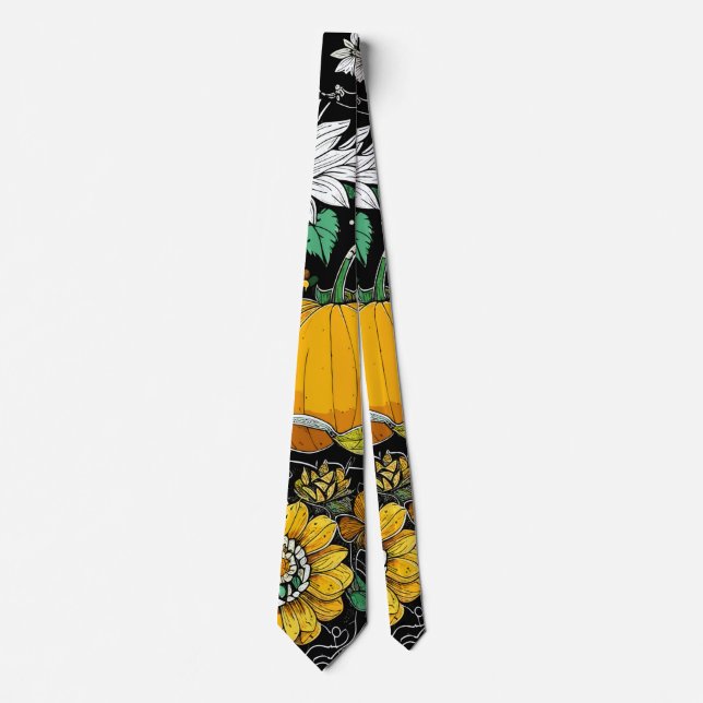 Corbata Vida residual del otoño con calabaza (Anverso)