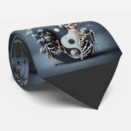 Corbata Vida y muerte, Halloween YinYang Skeleton