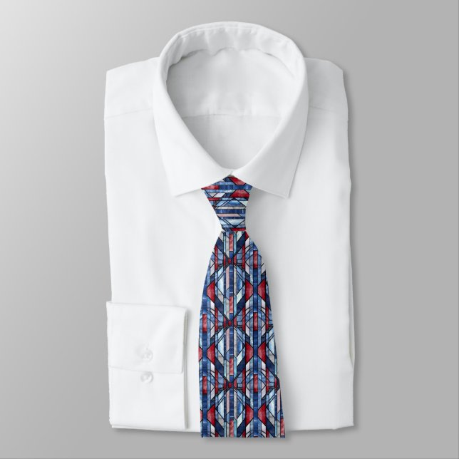 Corbata Vidrio emplomado vintage patriótico (Atado)