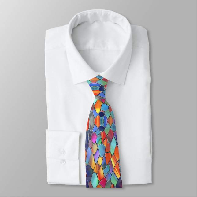Corbata Vidrio Funky de Color Manchado (Atado)