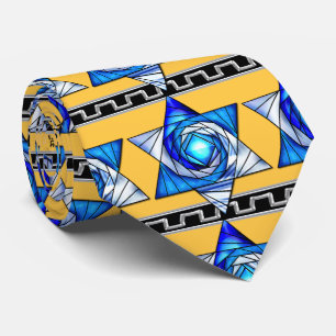 Corbata Vidrio Manchado Art Deco Magen David v2