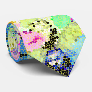 Corbata Vidrio manchado de orquídeas,