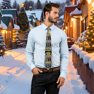 Corbata Vidrio Manchado Navidad de la ventana de la iglesi