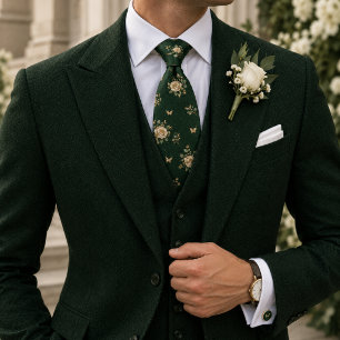 Corbata Viejo dinero Bodas Peonía Mariposa Jardín Verde