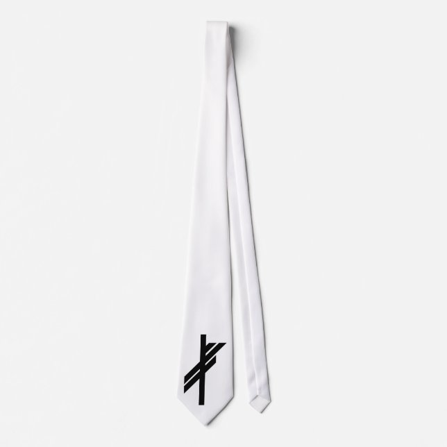 Corbata Viking Rune - Suerte - negro (Anverso)