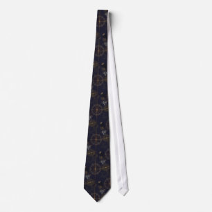 Corbata Vinatgepattern náutico azul marino y marrón clar