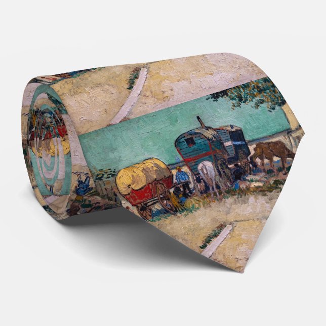 Corbata Vincent Van Gogh - Caravanas, campo gitano cerca d (Enrollado)