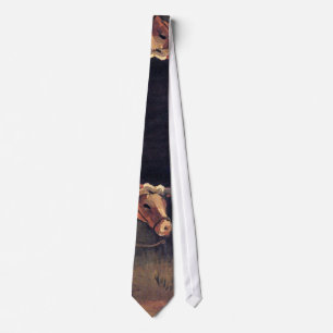 Corbata Vincent Van Gogh - Carro con buey rojo y blanco