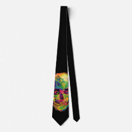 Corbata Vincent Van Gogh - Cráneo de Halloween Pop Art