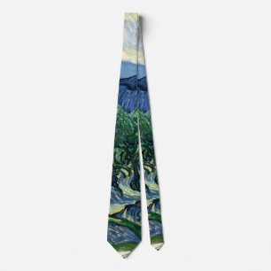 Corbata Vincent Van Gogh Olivos Paisaje Montañoso