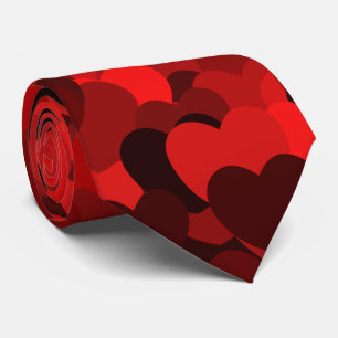 Corbata Vínculo con el patrón del corazón rojo
