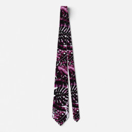 Corbata Vino de Borgoña Hojas de Palma Tropical Chic de Is