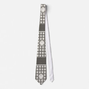 Corbata Vintage Art World Clocks zona horaria mundial