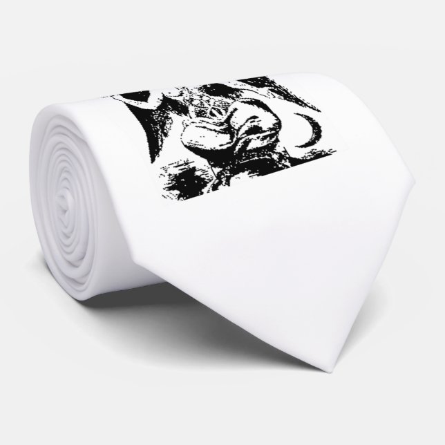 Corbata Vintage Baphomet negro (Enrollado)