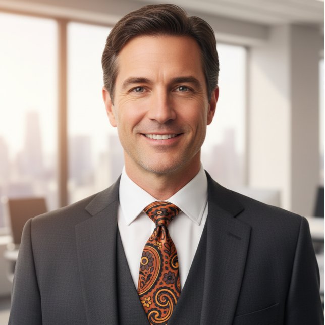 Corbata Vintage Copper Paisley (Subido por el creador)