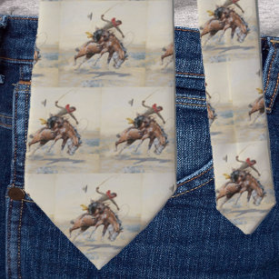 Corbata Vintage Cowboy Occidental En Caballo Maldito