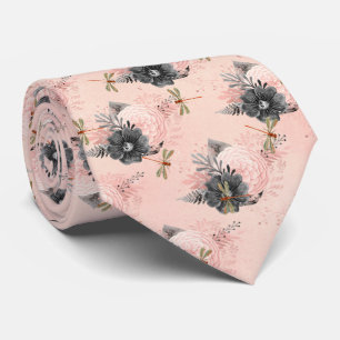 Corbata Vintage Dragonfly Cuello Floral